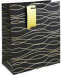Eurowrap ajándéktasak (26, 5x33x14 cm) fekete, arany hullámos (5) (35477-2C)