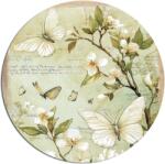  Nyomtatott fa tábla koszorú közép - Tav. zöld téma 11, 8cm