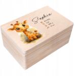 Creative Deco Fa doboz születési emlék ajándék keresztelő évforduló születésnap 30x20 (JANCDSD130BCUSTOMBABYMEMWILDGIRAFFEFBM)