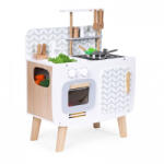 ECOTOYS Bucatarie din lemn pentru copii cu accesorii, 58 x 29 x 73 cm, Ecotoys W10C863 (EDIW10C863) Bucatarie copii