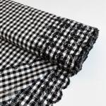  Pamutvászon Checks black white 1-side border