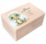 Creative Deco Emlékdoboz nyomtatott ajándék születés keresztelő metrika 30x20x14 (JANCDSD130BCUSTOMBABYMEMWILDKROKODYLFBM)