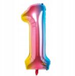 Szám alakú fólia lufi 1 szivárványos 40cm