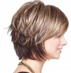  Rövid szőke paróka, alkalmas női szerepjátékra, természetes hajjal (nic)