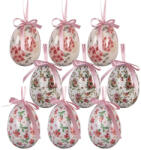 Clayre & Eef Set 9 oua decorative Paste decor floral multicolor Ø 5x8 cm (66449)