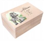 Creative Deco Ajándékdoboz baba születési emlék keresztelő születésnap 30x20x14 (JANCDSD130BCUSTOMBABYMEMWILDZEBRAFBM)