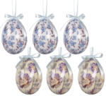Clayre & Eef Set 6 oua decorative Paste decor flori multicolore Ø 7x10 cm (66455)