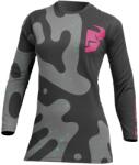 Thor MX Tricou Enduro - Cross Damă THOR SECTOR DISGUISE 2023 · Negru / Gri / Roz