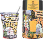 Estia Home Art Coffee Mug Save The Aegean Reciclabil Pahar Termos Oțel inoxidabil Fără BPA 350ml Graffiti Rhythm cu Pai 01-22914 (01-22914)