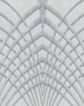 FüggönyFutár Webáruház Vlies tapéta, Marburg Modernista/Urban Spaces 32253 Art Deco hegyes ívek világos szürke kékes szürke ezüst fénylő mintafelületű tapéta