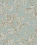 FüggönyFutár Webáruház Türkiz alapon barna növénymintás vlies tapéta, Marburg Jackie 6818-50