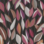 FüggönyFutár Webáruház Fekete alapon rózsaszín, szürke és barna levélmintás Vlies tapéta, Gentle 10431-06