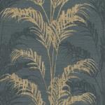 FüggönyFutár Webáruház Sötétszürke-bézs színű levélmintás Vlies-vinyl tapéta, Maison Luxe 17741