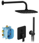 RAVAK Flat falsík alatti zuhanyszett FL 090.21BLM. O2. RB072, matt fekete