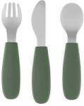 Petite&Mars Take&Match Stainless Steel Cutlery Set étkészlet gyermekeknek Misty Green 12m+ 3 db