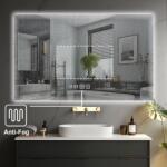 Ireda Oglindă LED baie 90x70 cm cu iluminare, dezaburire și ceas (BLS_LD5003_IRD-035)