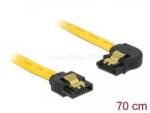 Delock SATA 6 Gb/s kábel egyenes - balra 90 fok 70 cm sárga (DL82826) (DL82826)