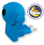 Commel LED éjszakai fény projektor kék macis gyerekszobába, alkonykapcsolóval (390-203K)