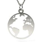 Atcom Jewelry ATCOM Földmodell Ezüst Nyaklánc - 15 mm