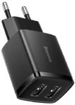 Baseus COMPACT hálózati töltő 2 USB aljzat (10.5W, gyorstöltő) FEKETE