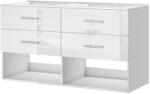 Intenso Fiókos kétszemélyes fürdőszobaszekrény mosdókagylóval Intenso Verso-Duo - 120 cm (magasfényű fehér) - miniwebshop