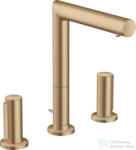 Hansgrohe AXOR UNO 200 3 üléses mosdó csaptelep Zero fogantyúval, automata leeresztővel, szálcsiszolt bronz 45133140 (45133140)