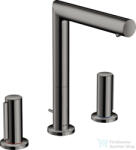 Hansgrohe AXOR UNO 200 3 üléses mosdó csaptelep Zero fogantyúval, automata leeresztővel, polírozott fekete króm 45133330 (45133330)