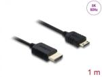 Delock Cablu Coaxial High Speed HDMI la mini-C HDMI 8K60Hz/4K240Hz 1m Negru, Delock 81684 (81684)