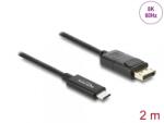 Delock Cablu Coaxial USB Type C la DisplayPort (DP Alt Mode) 4K60Hz brodat 2m Negru, Delock 81702 (81702)