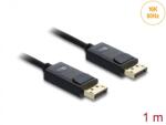 Delock Cablu Coaxial DisplayPort 16K60Hz/8K120Hz/4K240Hz 80Gbps brodat 1m Negru, Delock 81671 (81671)