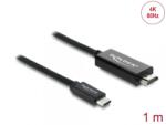 Delock Cablu Coaxial USB Type C la HDMI (DP Alt Mode) 4K60Hz brodat 1m Negru, Delock 81703 (81703)