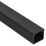  Fekete kábelcsatorna, 20x18 mm, műanyag, pattintható fedéllel - 2 m (K.2018C)