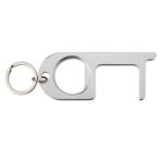  Kulcstartó üvegnyitó és ajtónyitó, alumínium, ezüst szinű 8, 8 x 3, 5 x 0, 4 cm