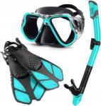  Búvár szett maszk, cső, pipa, és Uszonyok NeonNinjaX, kék (NeonNinjaX7661)
