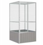 VidaXL Madárház, szürke, 111x107x211, 5 cm, galvanizált acél (171551)