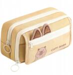  Iskolai tolltartó, kétrekeszes, kapibara mintás, multifunkcionális, nagy méretű szervező (Piórnik Szkolny Organizer Saszetka Na Zamek)