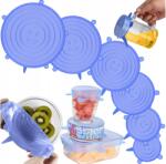 4Pros Szilikon Fedők Légmentesen Záródó Univerzális Élelmiszer Készlet 6db-os Fedél (POKRYWKI SILIKONOWE SZCZELNE UNIWERSALNE)