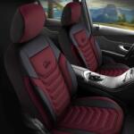 PANDA-CSC Huse auto universale Peru bordo-negru | Piele ecologică + Textil Piqué | Față 1+1, compatibile cu KIA PRO CEED