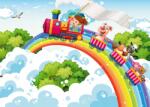 agmART Fotótapéta Gyerekeknek Játszótér Szivárvány Vonat (Fototapety agmART)