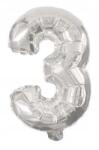  Mini 3-as Silver szám Fólia lufi 31 cm