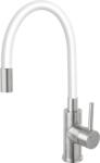 FERRO Zumba Flexibilis csövű inox csaptelep, fehér, beépíthető (5903738223794)