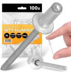  100x Törhető Szegecsek 4x10 mm Alumínium Acél Horganyzott Rozsdamentes Iu szegecs (SE030311326)