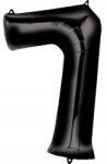 Amscan Fekete Black óriás szám fólia lufi 7-es, 88x55 cm