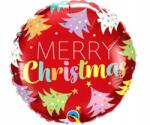 Qualatex Merry Christmas Red, Karácsonyi fólia lufi 46 cm