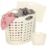  Bevásárló kosár szennyestartó összecsukható fürdőszobai rendszerező fogantyúval krémszínű (KX3403)