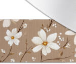 Takoy Nyomtatott dizájnos gumi 5cm fehér virágok Lema bézs alapon