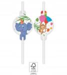 Procos Dzsungel Balloons papír szívószál, 4 db-os szett Fsc (93789)
