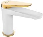 Laveo Mosdó csaptelep fehér-arany Álló, egykaros, kattanó dugóval (BVR 622G)