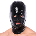 XRUB Latex Xrub - fekete latex fejfedő cipzárral