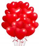  Latex Lufi Szív Szett Piros dekoráció 50 db Valentin Napi szív